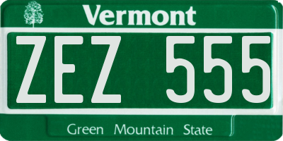 VT license plate ZEZ555