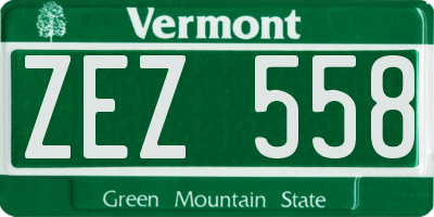 VT license plate ZEZ558