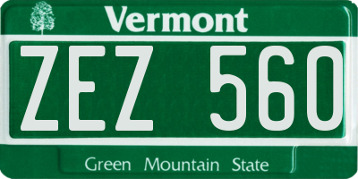 VT license plate ZEZ560