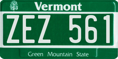 VT license plate ZEZ561