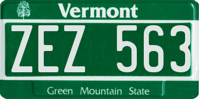 VT license plate ZEZ563