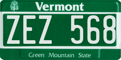 VT license plate ZEZ568