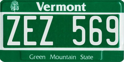 VT license plate ZEZ569