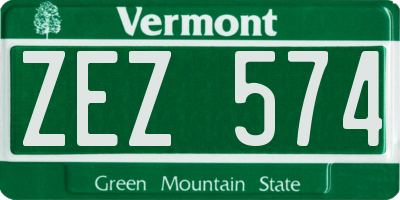 VT license plate ZEZ574