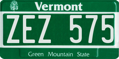 VT license plate ZEZ575