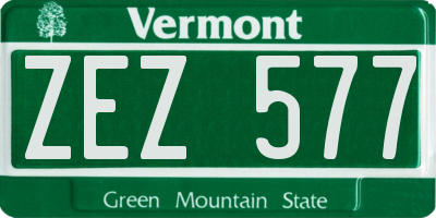 VT license plate ZEZ577