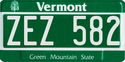 VT license plate ZEZ582