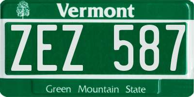 VT license plate ZEZ587