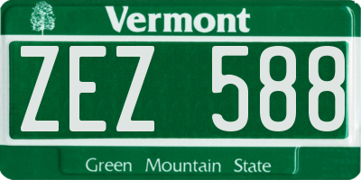 VT license plate ZEZ588