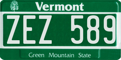 VT license plate ZEZ589