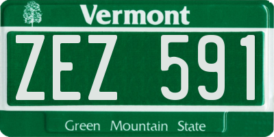 VT license plate ZEZ591
