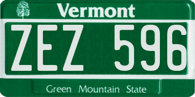 VT license plate ZEZ596