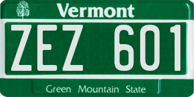 VT license plate ZEZ601