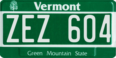 VT license plate ZEZ604