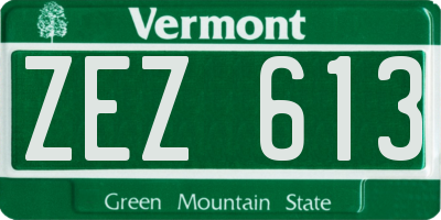 VT license plate ZEZ613