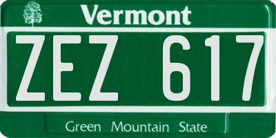 VT license plate ZEZ617