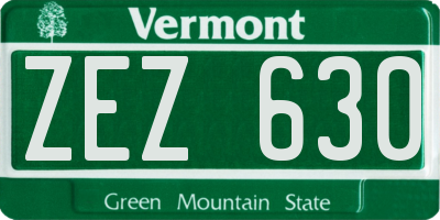 VT license plate ZEZ630