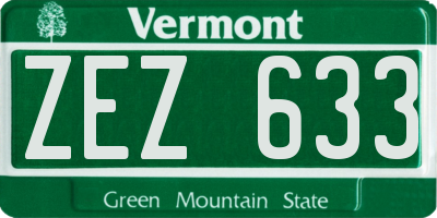 VT license plate ZEZ633