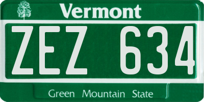 VT license plate ZEZ634