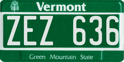 VT license plate ZEZ636