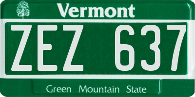 VT license plate ZEZ637
