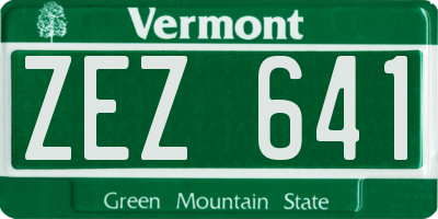 VT license plate ZEZ641