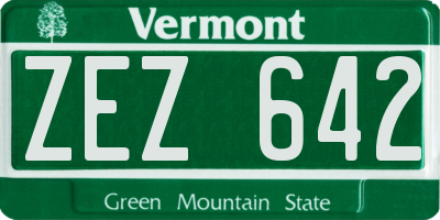VT license plate ZEZ642