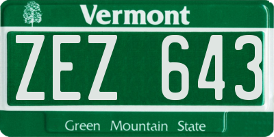 VT license plate ZEZ643