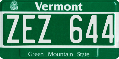 VT license plate ZEZ644