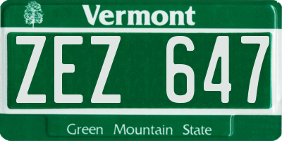 VT license plate ZEZ647