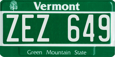 VT license plate ZEZ649