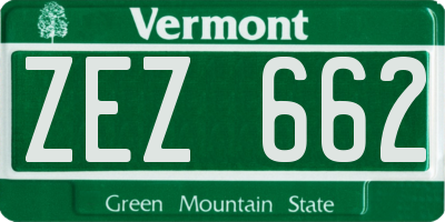 VT license plate ZEZ662