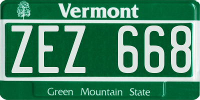 VT license plate ZEZ668