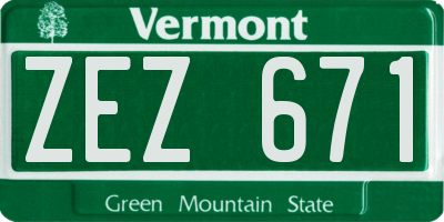 VT license plate ZEZ671