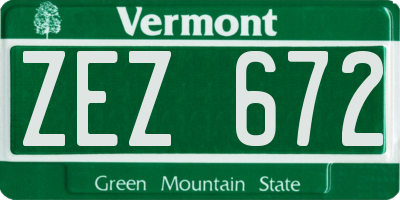 VT license plate ZEZ672