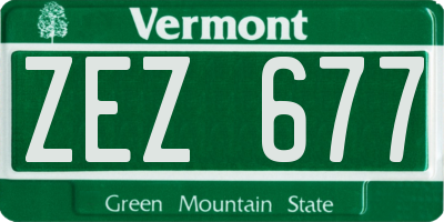 VT license plate ZEZ677