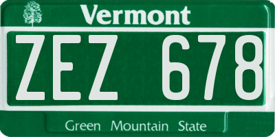 VT license plate ZEZ678