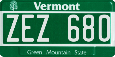 VT license plate ZEZ680