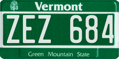 VT license plate ZEZ684