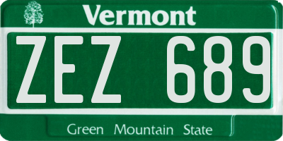 VT license plate ZEZ689