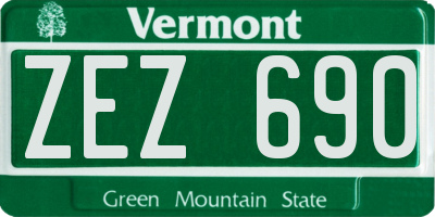 VT license plate ZEZ690