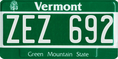 VT license plate ZEZ692