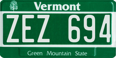 VT license plate ZEZ694