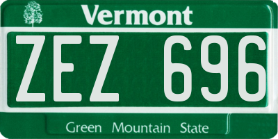 VT license plate ZEZ696