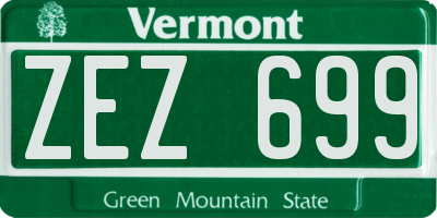 VT license plate ZEZ699