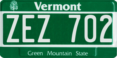 VT license plate ZEZ702