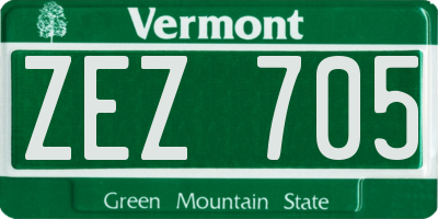 VT license plate ZEZ705