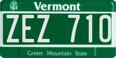 VT license plate ZEZ710
