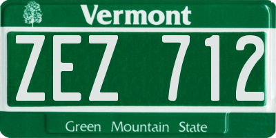 VT license plate ZEZ712