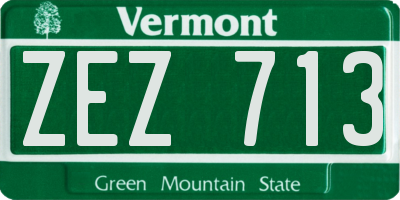 VT license plate ZEZ713